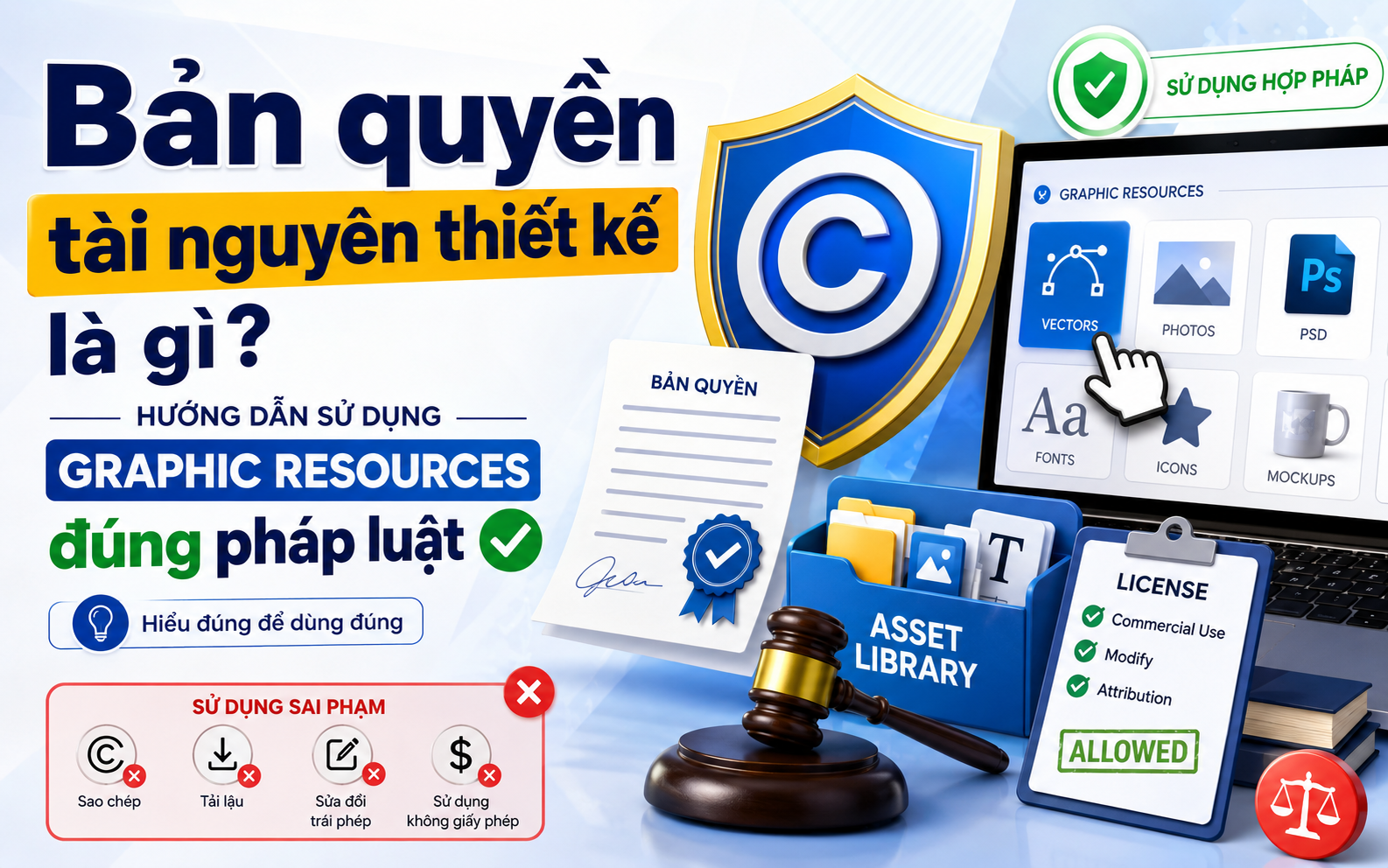 Bản quyền tài nguyên thiết kế là gì? Hướng dẫn sử dụng Graphic Resources đúng pháp luật