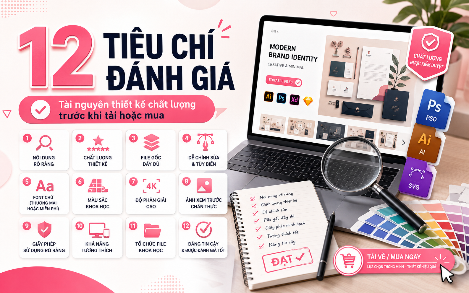 12 tiêu chí đánh giá một tài nguyên thiết kế chất lượng trước khi tải hoặc mua
