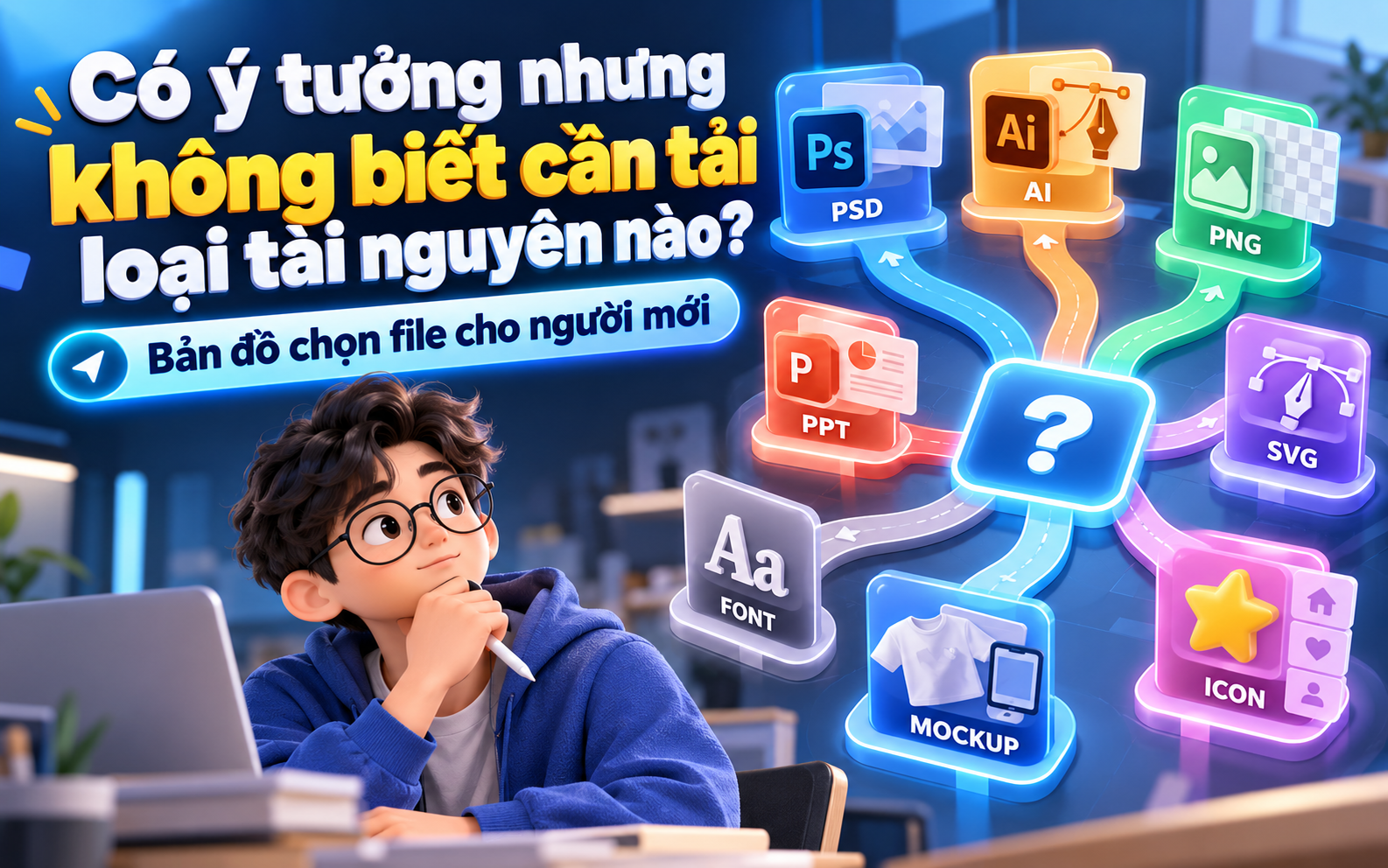 Có ý tưởng nhưng không biết cần tải loại tài nguyên nào? Bản đồ chọn file cho người mới