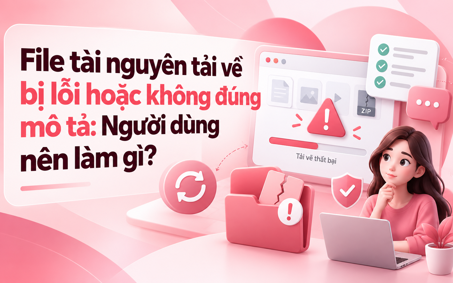 File tài nguyên tải về bị lỗi hoặc không đúng mô tả: Người dùng nên làm gì?